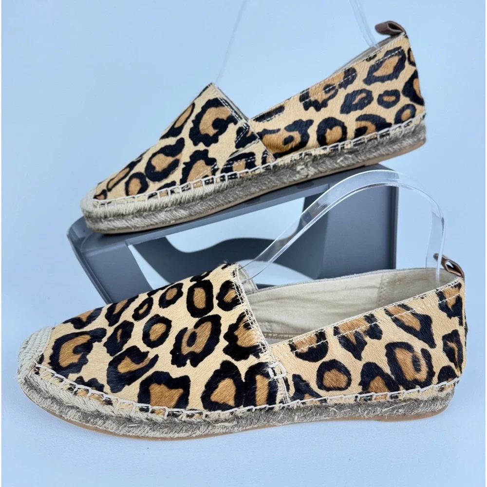 Sam Edelman Khloe Leopard Print Leather‎ Slip On Flats Women Size 9M